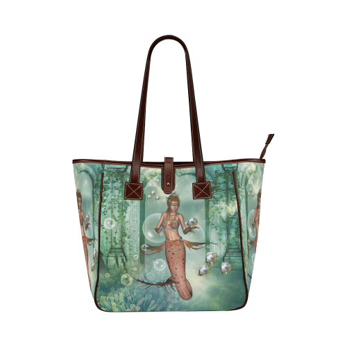 Beautiful mermaid fith butterflyfish Classic Tote Bag (Model 1644)