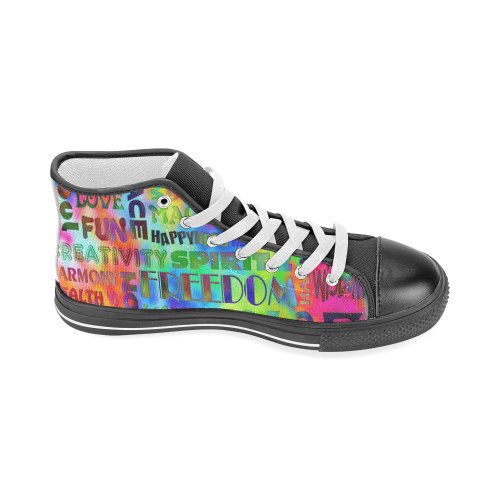 Flower Power - WORDS OF THE SPIRIT WAY Men’s Classic High Top Canvas Shoes (Model 017)