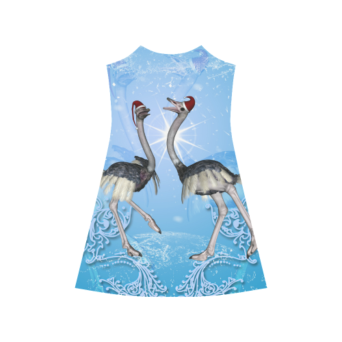 Dancing for christmas, cute ostrichs Alcestis Slip Dress (Model D05)