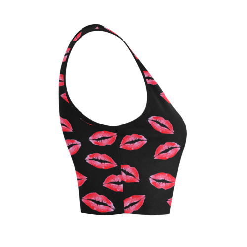 Lipstick Kisses Women's Crop Top (Model T42)