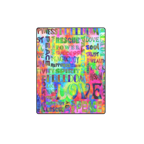 Flower Power - WORDS OF THE SPIRIT WAY Blanket 40"x50"