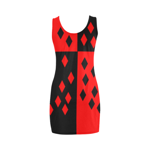 Black and Red Harlequin Costume Medea Vest Dress (Model D06)