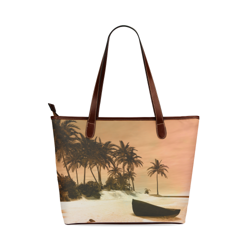 Wonderful seascape with tropical island Shoulder Tote Bag (Model 1646)