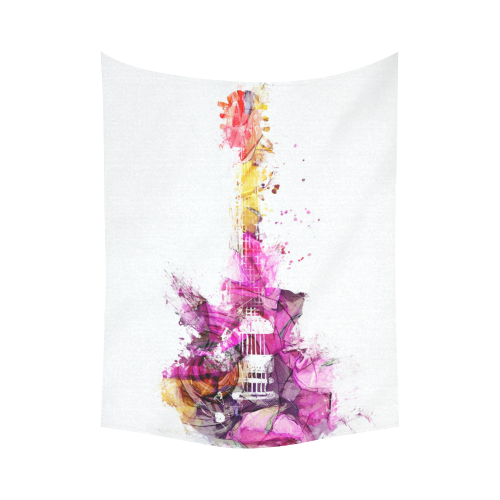 guitar 7 Cotton Linen Wall Tapestry 60"x 80"