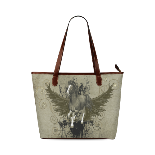 Wild horse with wings Shoulder Tote Bag (Model 1646)