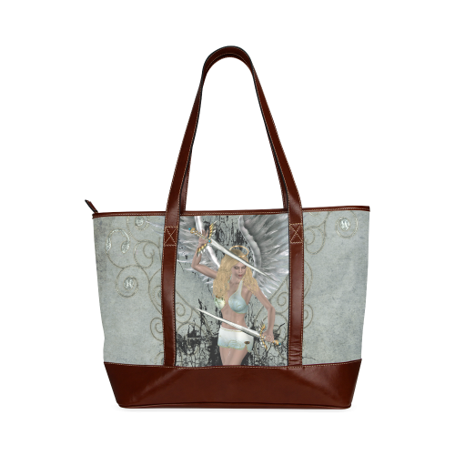 The angel with swords and wings Tote Handbag (Model 1642)