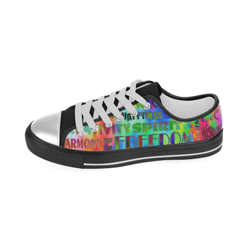 Flower Power - WORDS OF THE SPIRIT WAY Women's Classic Canvas Shoes (Model 018)