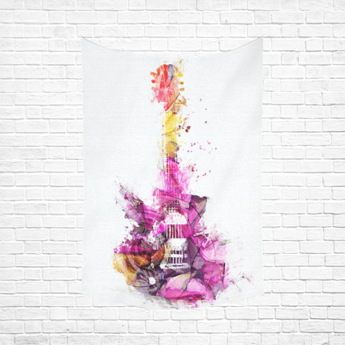 guitar 7 Cotton Linen Wall Tapestry 60"x 90"