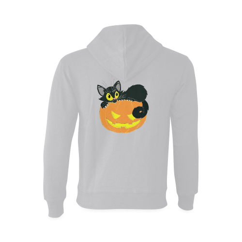 Halloween Black Cat And Pumpkin Oceanus Hoodie Sweatshirt (Model H03)