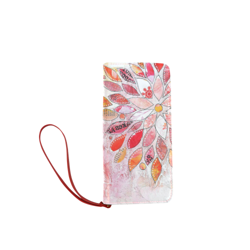 Flower Pink Power2 Women's Clutch Wallet (Model 1637)