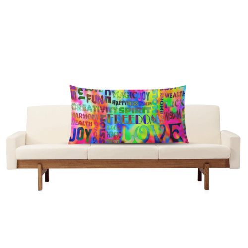 Flower Power - WORDS OF THE SPIRIT WAY Rectangle Pillow Case 20"x36"(Twin Sides)