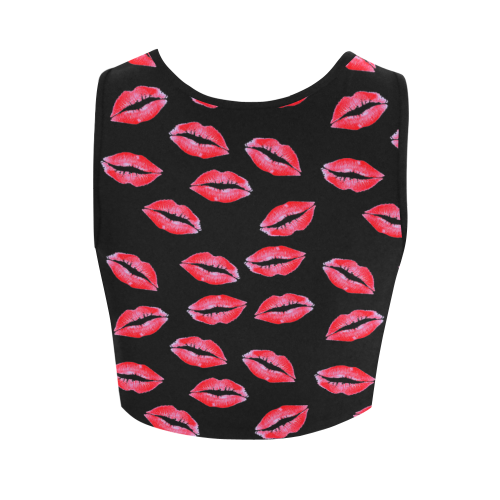 Lipstick Kisses Women's Crop Top (Model T42)