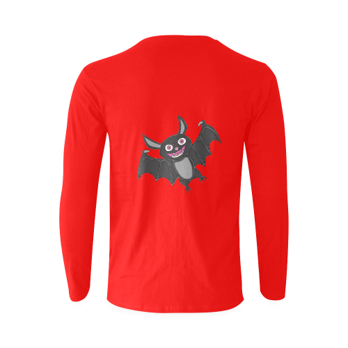 Cute Halloween Bat Sunny Men's T-shirt (long-sleeve) (Model T08)