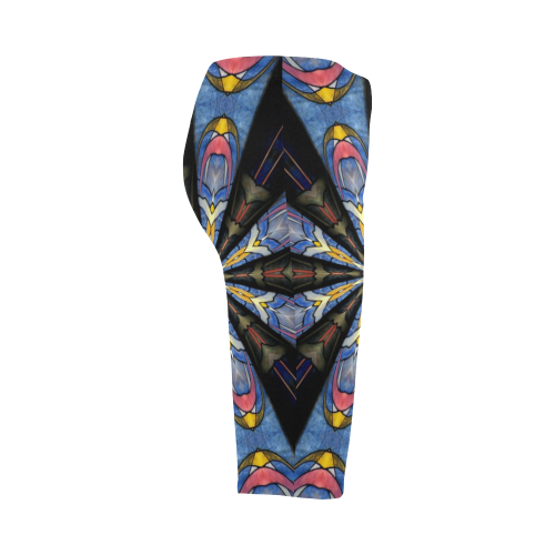 Stained Glass Kaleidoscope Mandala Abstract 3 Hestia Cropped Leggings (Model L03)