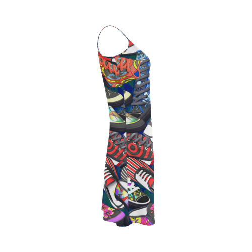 A pile multicolored SHOES / SNEAKERS pattern - CRAZY dress Alcestis Slip Dress (Model D05)