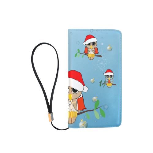 Cute cartoon christmas owls Men's Clutch Purse （Model 1638）