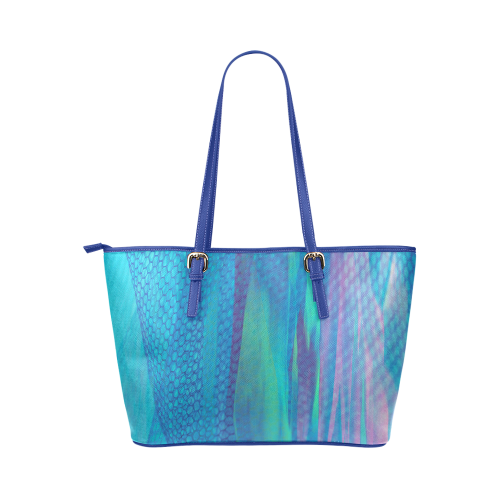 Abstract Pattern 3 Leather Tote Bag/Large (Model 1651)