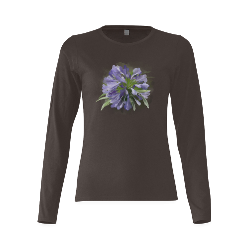 Purple Flower Sunny Women's T-shirt (long-sleeve) (Model T07)