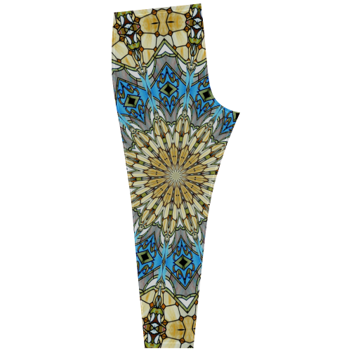 Stained Glass Kaleidoscope Mandala Abstract 1 Cassandra Women's Leggings (Model L01)