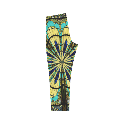 Stained Glass Kaleidoscope Mandala Abstract 5 Capri Legging (Model L02)