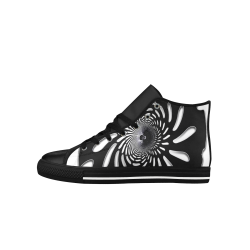 Bas Relief Ladies Leather Shoe Aquila High Top Microfiber Leather Women's Shoes (Model 027)