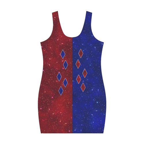 Sparkle Red Blue Harlequin Medea Vest Dress (Model D06)