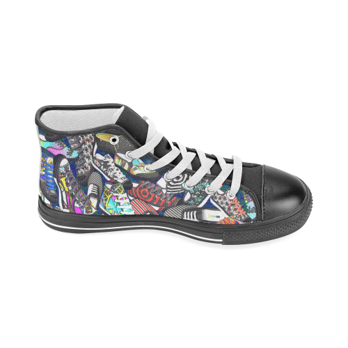 A pile multicolored SHOES / SNEAKERS pattern Men’s Classic High Top Canvas Shoes (Model 017)