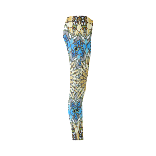 Stained Glass Kaleidoscope Mandala Abstract 1 Cassandra Women's Leggings (Model L01)