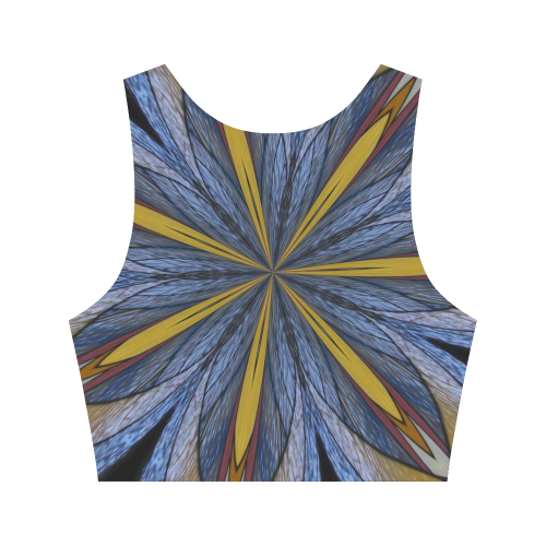 Stained Glass Kaleidoscope Mandala Abstract 4 Women's Crop Top (Model T42)