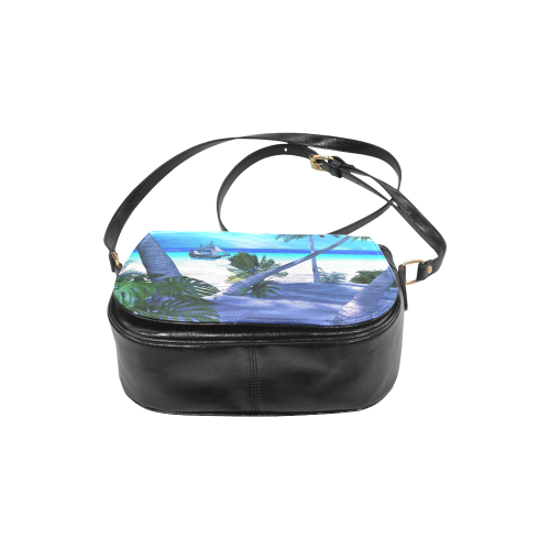 Awesome view over the ocean with ship Classic Saddle Bag/Large (Model 1648)