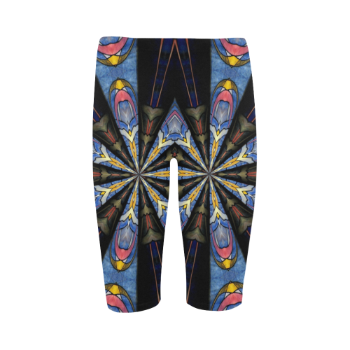 Stained Glass Kaleidoscope Mandala Abstract 3 Hestia Cropped Leggings (Model L03)