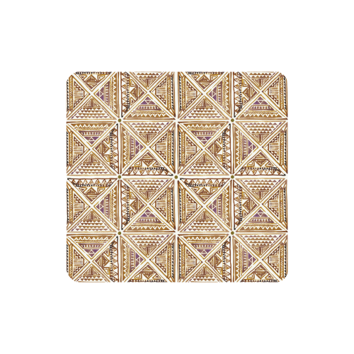 Folklore TRIANGLES pattern brown Women's Clutch Wallet (Model 1637)