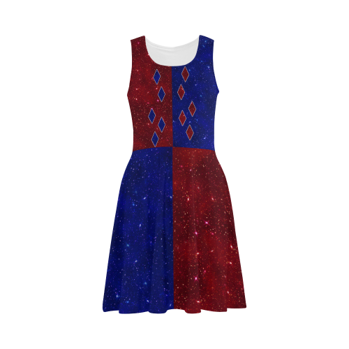 Sparkle Red Blue Harlequin Atalanta Sundress (Model D04)