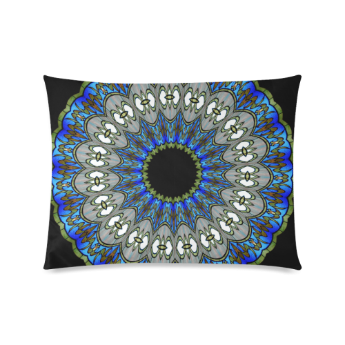 Stained Glass Kaleidoscope Mandala Abstract 7 Custom Zippered Pillow Case 20"x26"(Twin Sides)