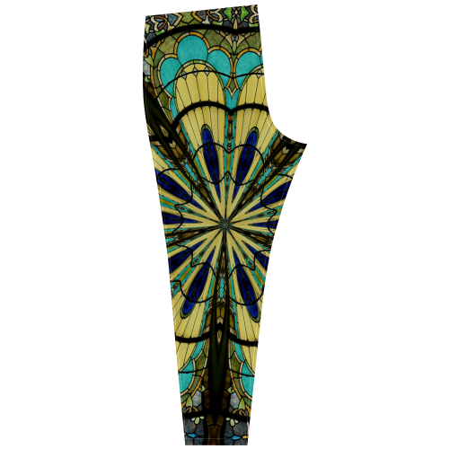 Stained Glass Kaleidoscope Mandala Abstract 5 Cassandra Women's Leggings (Model L01)