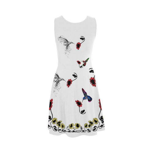 Hummingbird Border Print Atalanta Sundress (Model D04)