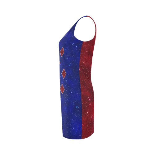 Sparkle Red Blue Harlequin Medea Vest Dress (Model D06)