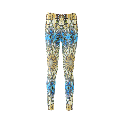 Stained Glass Kaleidoscope Mandala Abstract 1 Cassandra Women's Leggings (Model L01)