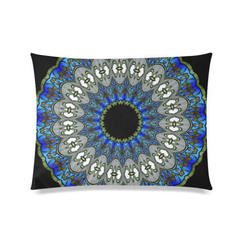 Stained Glass Kaleidoscope Mandala Abstract 7 Custom Zippered Pillow Case 20"x26"(Twin Sides)