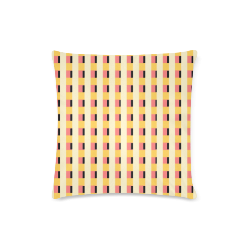 Yellow Cheque Weave Custom Zippered Pillow Case 16"x16"(Twin Sides)