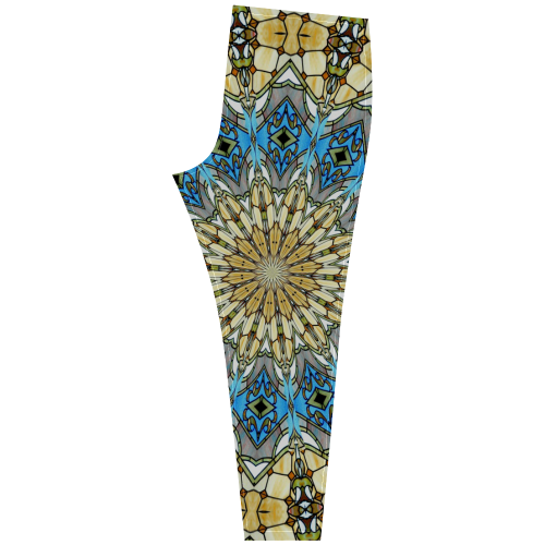 Stained Glass Kaleidoscope Mandala Abstract 1 Cassandra Women's Leggings (Model L01)