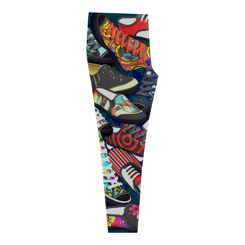 A pile multicolored SHOES / SNEAKERS pattern - CRAZY leggins Cassandra Women's Leggings (Model L01)