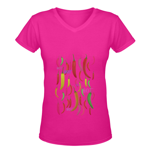 Hot Peppar Women's Deep V-neck T-shirt (Model T19)