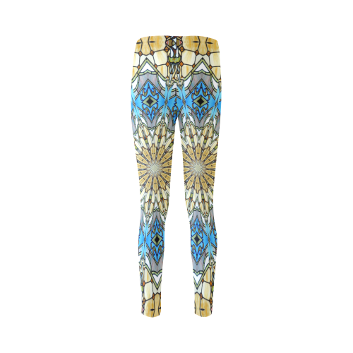 Stained Glass Kaleidoscope Mandala Abstract 1 Cassandra Women's Leggings (Model L01)