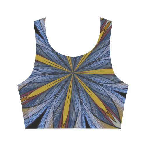 Stained Glass Kaleidoscope Mandala Abstract 4 Women's Crop Top (Model T42)