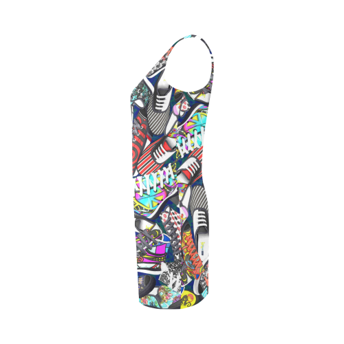 A pile multicolored SHOES / SNEAKERS pattern - CRAZY dress Medea Vest Dress (Model D06)
