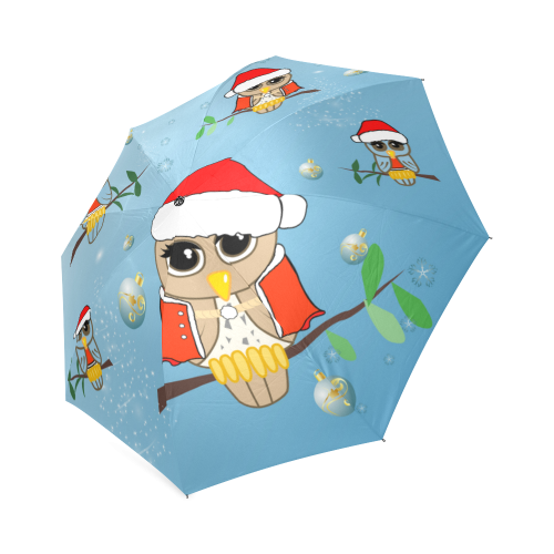 Cute cartoon christmas owls Foldable Umbrella (Model U01)