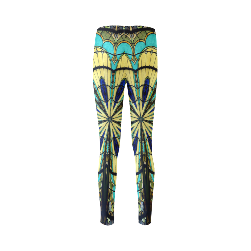 Stained Glass Kaleidoscope Mandala Abstract 5 Cassandra Women's Leggings (Model L01)