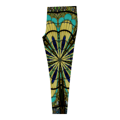 Stained Glass Kaleidoscope Mandala Abstract 5 Cassandra Women's Leggings (Model L01)