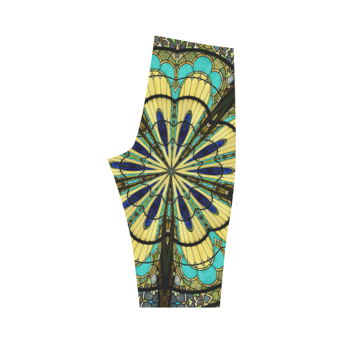 Stained Glass Kaleidoscope Mandala Abstract 5 Hestia Cropped Leggings (Model L03)